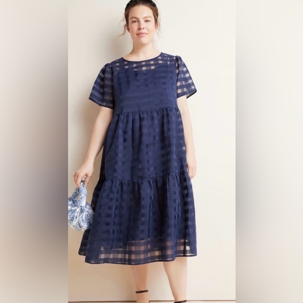 Anthropologie eri + Ali windowpane print dresses size 1X